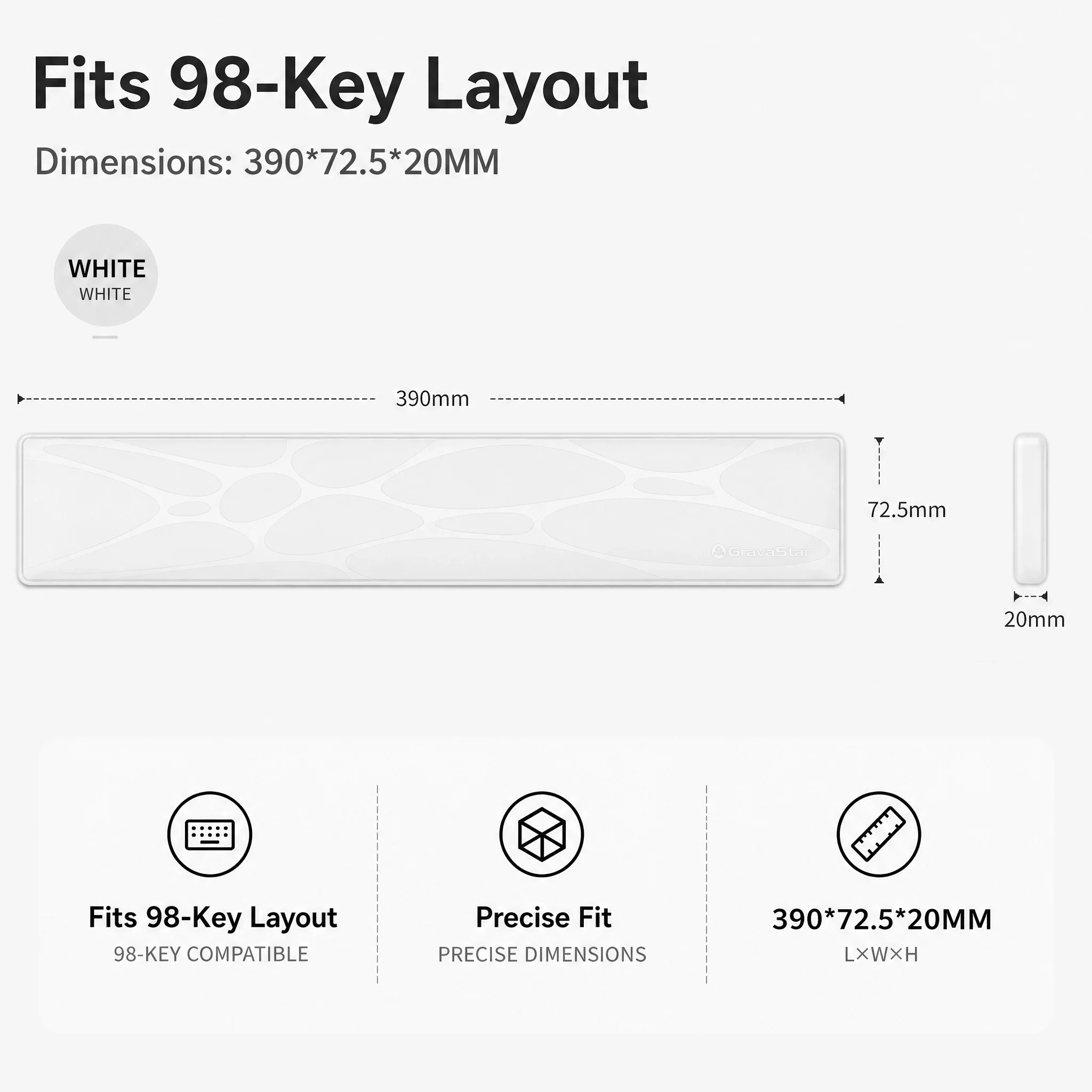 GravaStar 98% Keyboard Wrist Rest Pad - Image 3