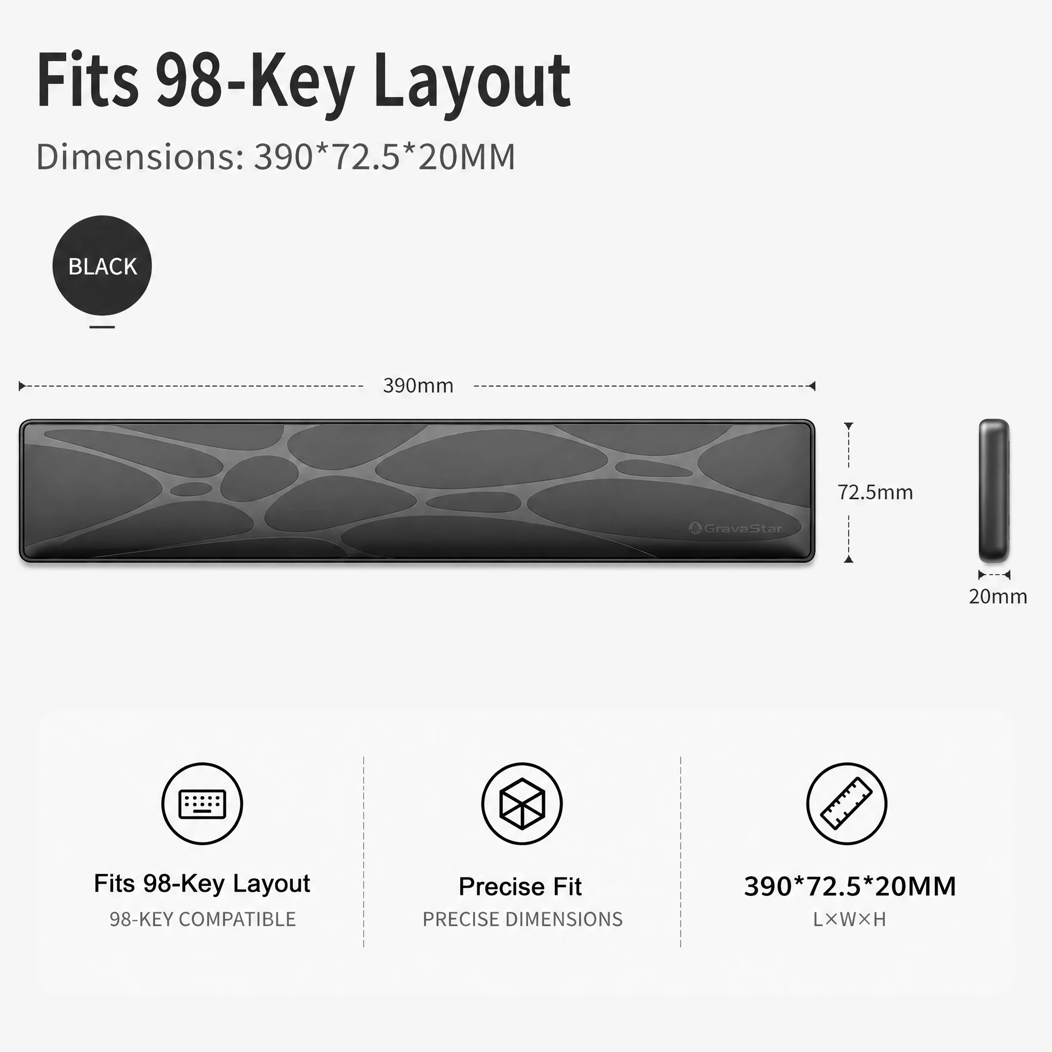 GravaStar 98% Keyboard Wrist Rest Pad - Image 2